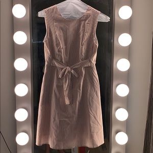 White and pink stripe dress.